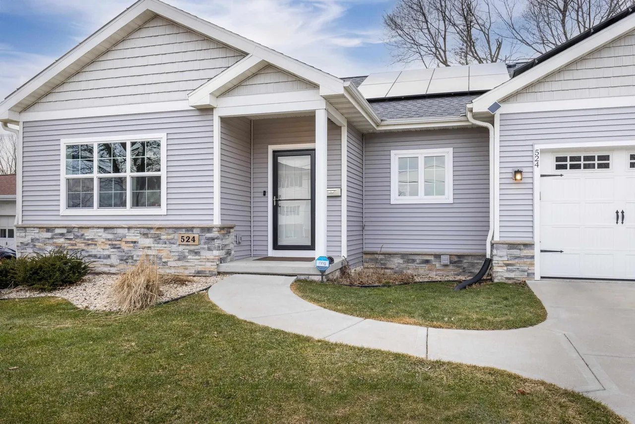 Front entrance with stone accents